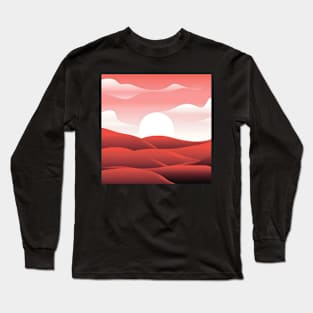 Stunning red landscape minimalist art Long Sleeve T-Shirt